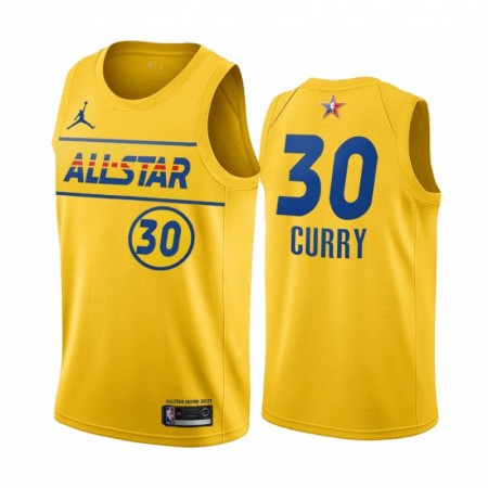 Maglia NBA Golden State Warriors Stephen Curry 30 2021 All-Star Jordan Brand Gold Swingman - Uomo
